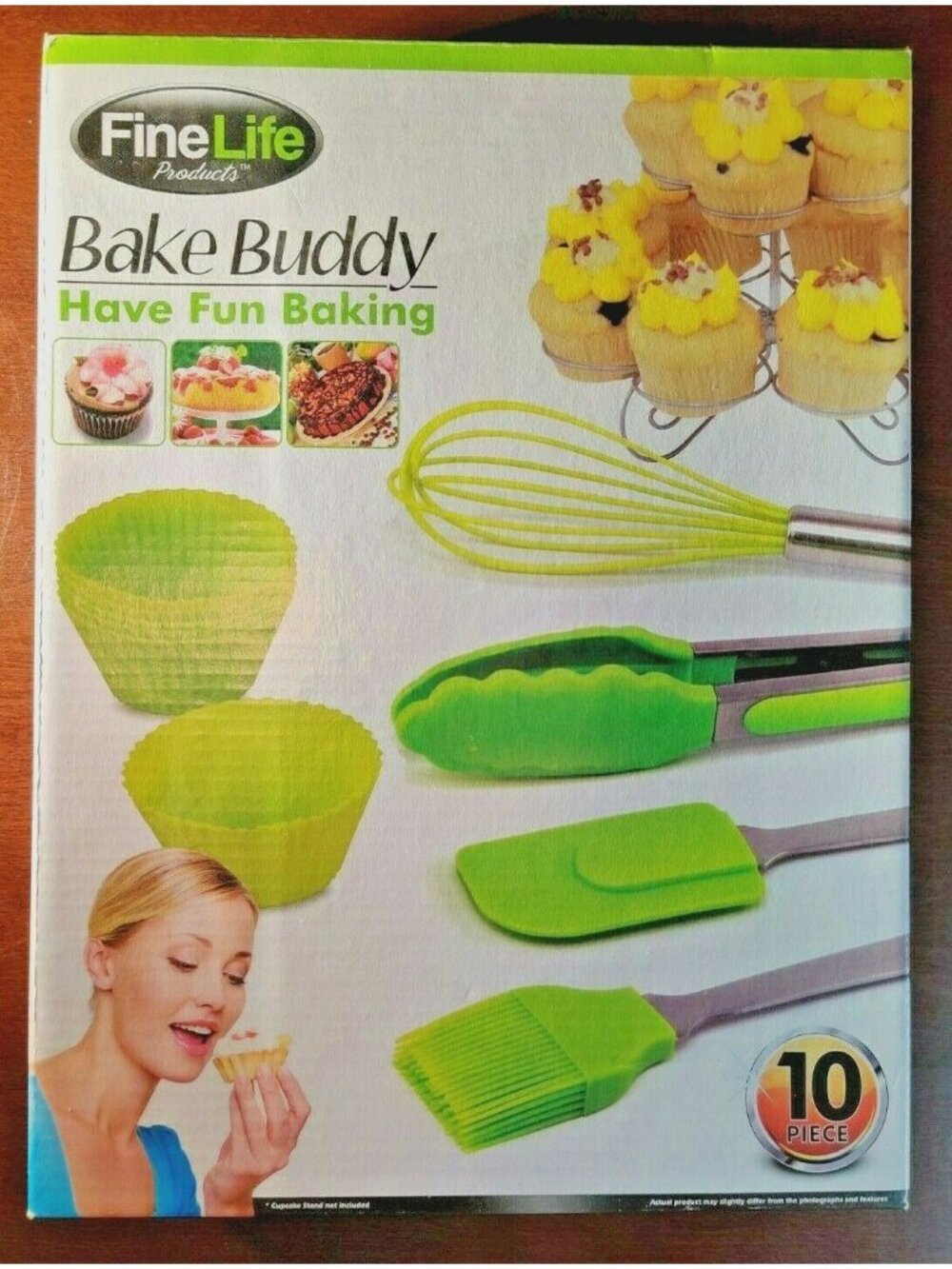 Finelife - Bake Buddy 10 Piece Silicone Baking Set, Cupcake Liners, Whisk, Tongs - Picture 7 of 8